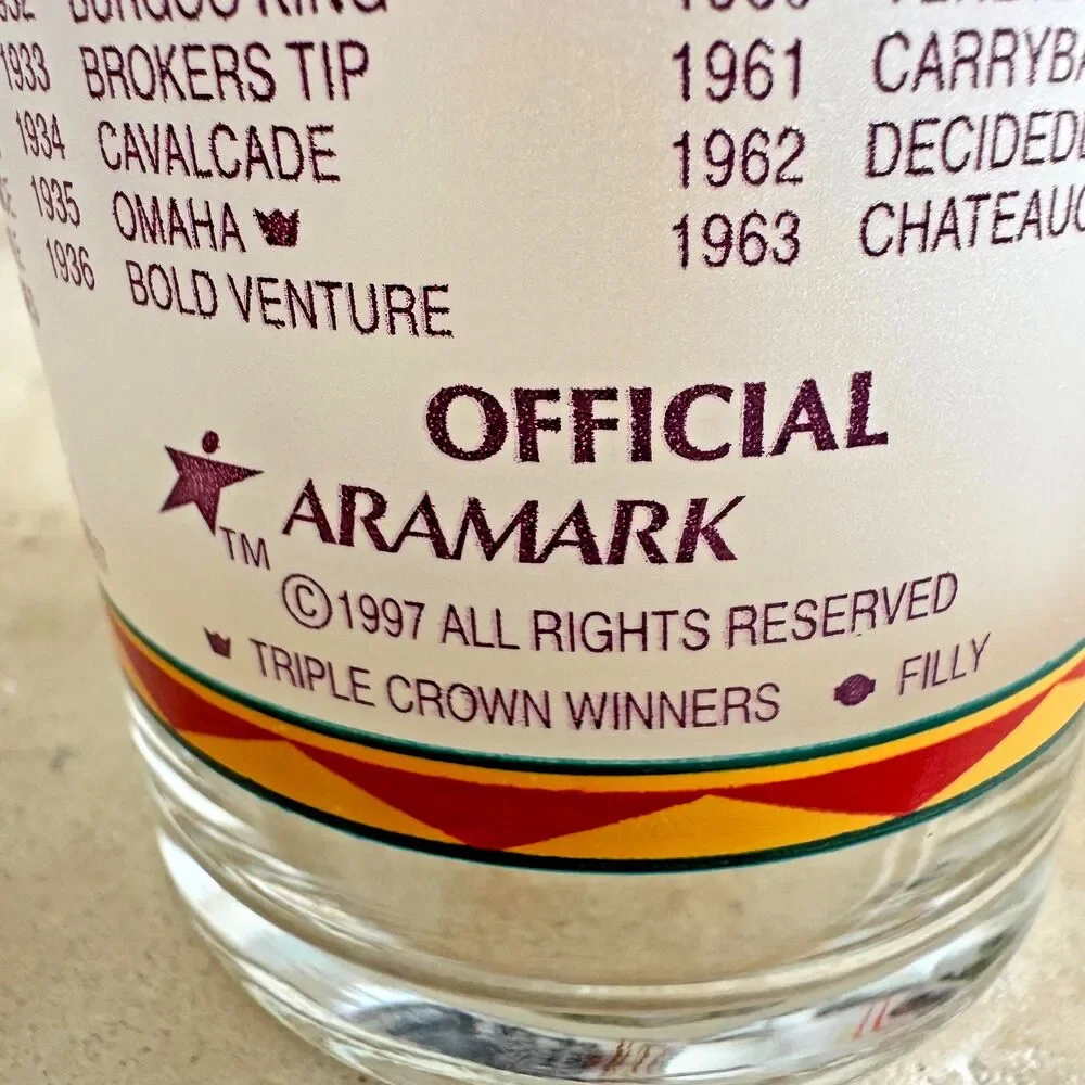 Vintage Kentucky Derby Glasses 1996 1997 1998 Set of 3 Churchill‎ Downs Aramark